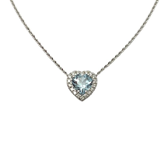 Aquamarine heart store necklace