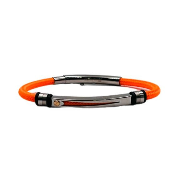 Bracciale Uomo Borsari Acciaio Poliestere Arancio NAUTICO047