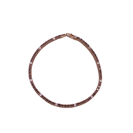 bracciale tennis argento zirconi brown