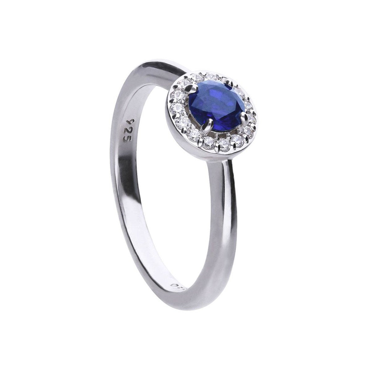 Anello con pietra on sale blu e diamanti